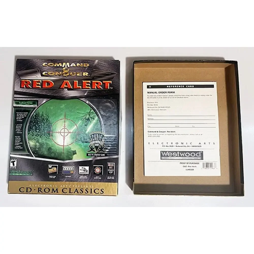 Vintage Command & Conquer: Red Alert CD-ROM Big Box PC Game Box and Manual only